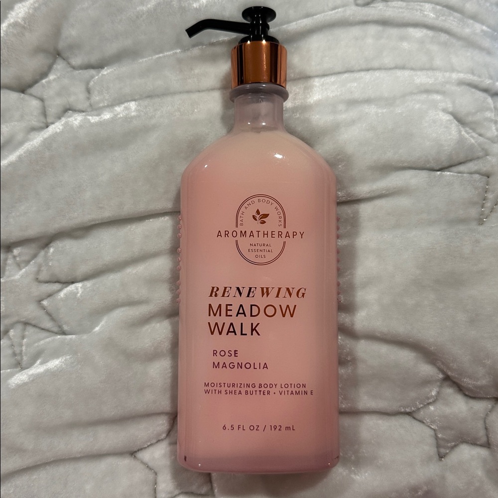 Bath & Body Works Aromatherapy Lotion Rose Magnolia Renewing Meadow Walk NEW
